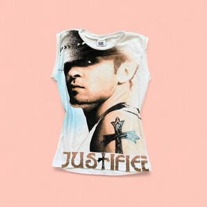 VTG Justin timberlake band tee tank giant tag justified‎ 2000s y2k M